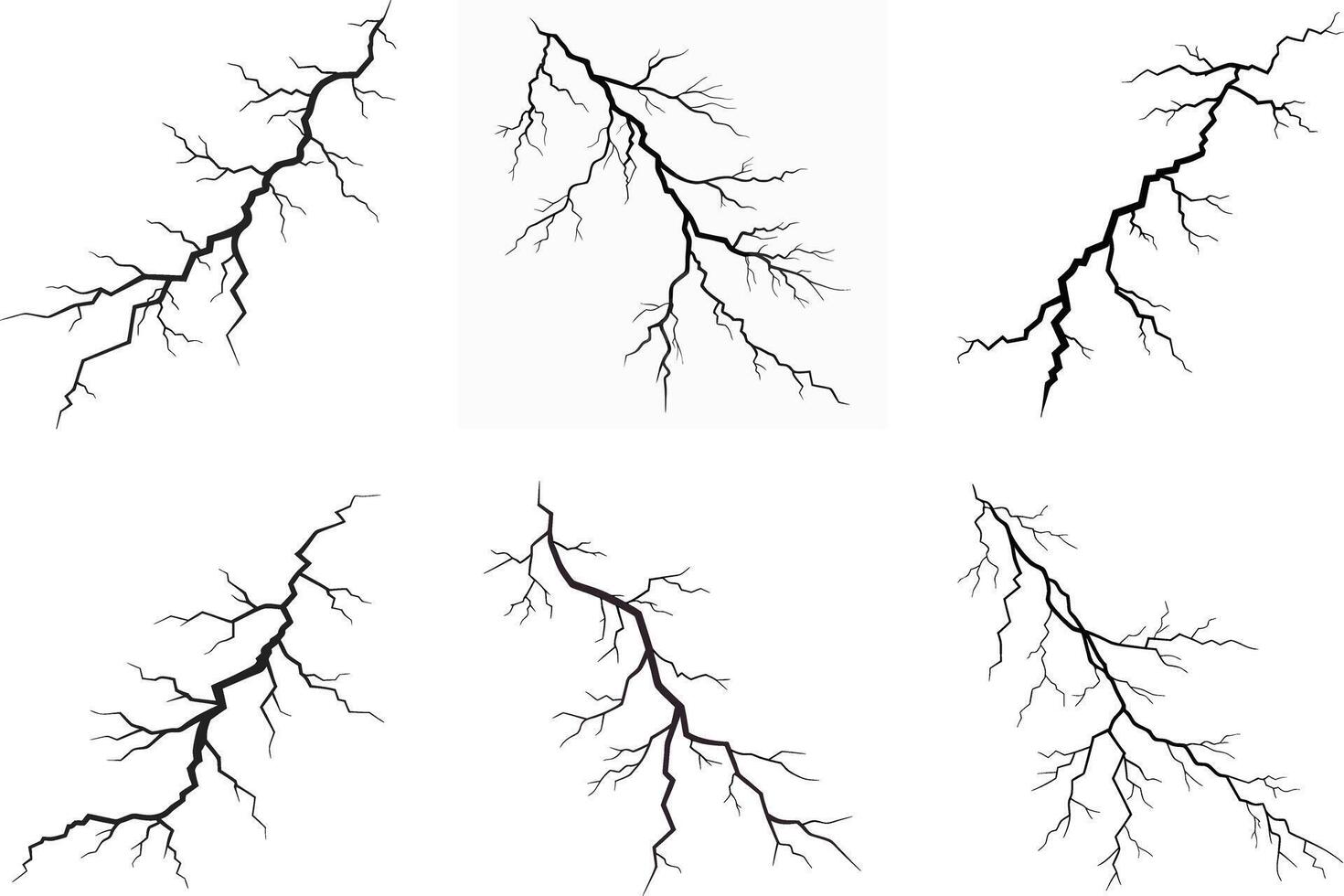 Thunderbolt Veins and Cracked Earth High Quality Texture Set vector