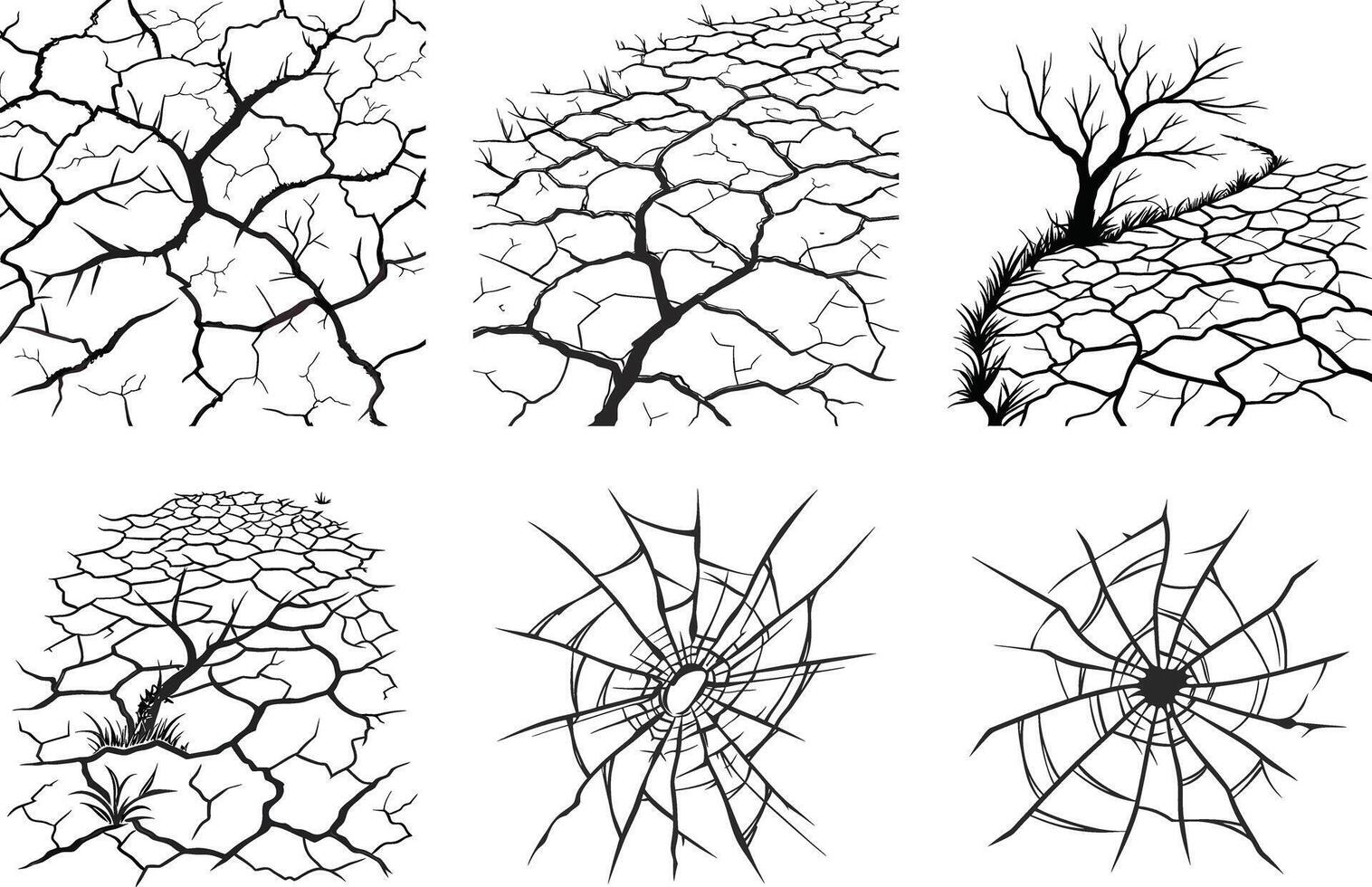 Cracked Earth and Lightning Veins High Res Texture Pack vector