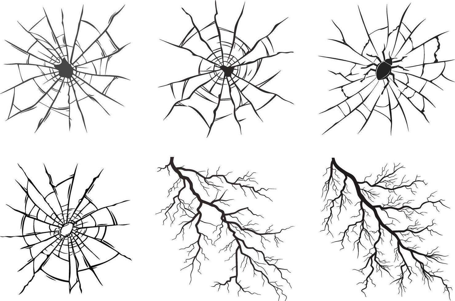High Resolution Textures of Cracked Earth and Thunderbolt Veins vector