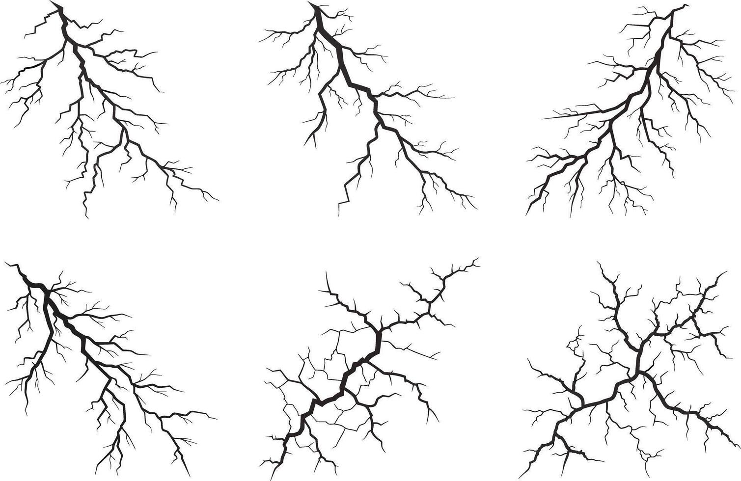 High Res Cracked Earth and Lightning Veins Texture Collection vector