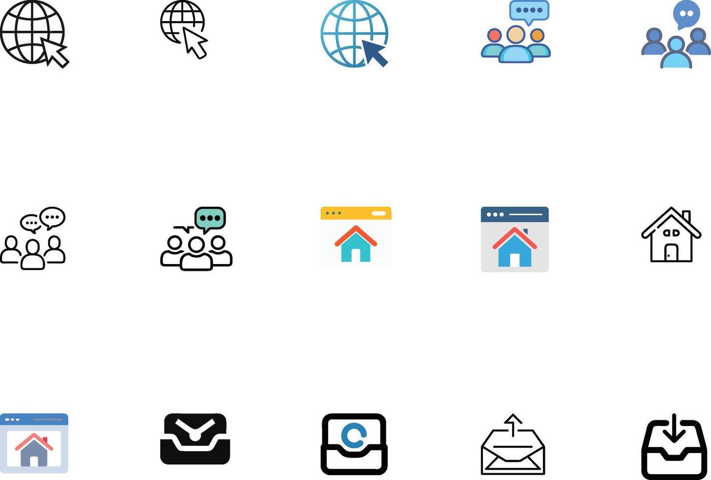 Messaging Icon Set High Quality Chat and Message Icons Pack vector
