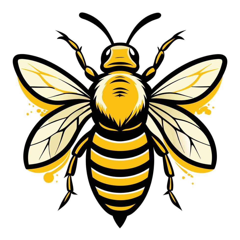 Cute Bee Flying Around with Happy Motion Effect vector
