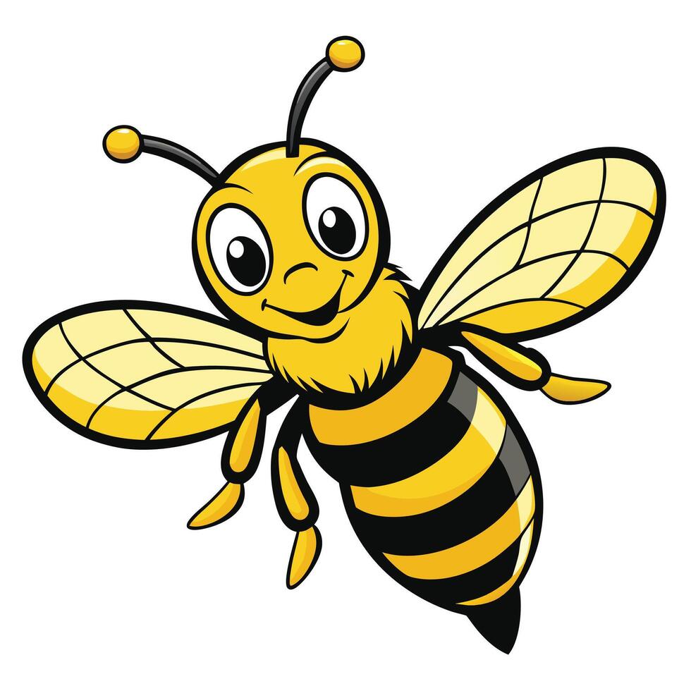 Hand-Drawn Cute Bee with Honeycomb Background vector