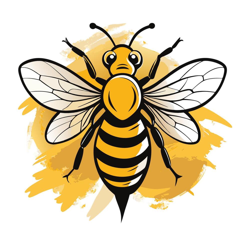 Isolated Bee Character on a White Background vector