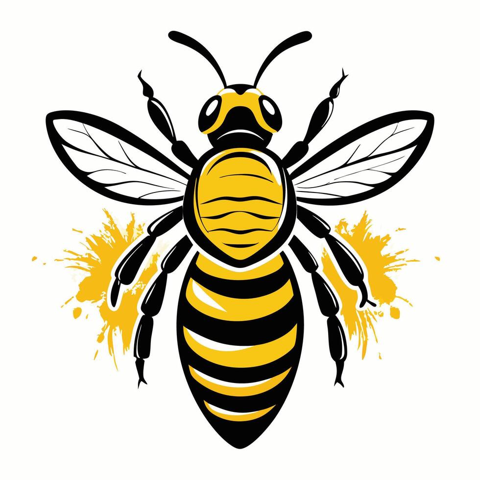 Funny Bee with Big Eyes and a Smiley Face vector