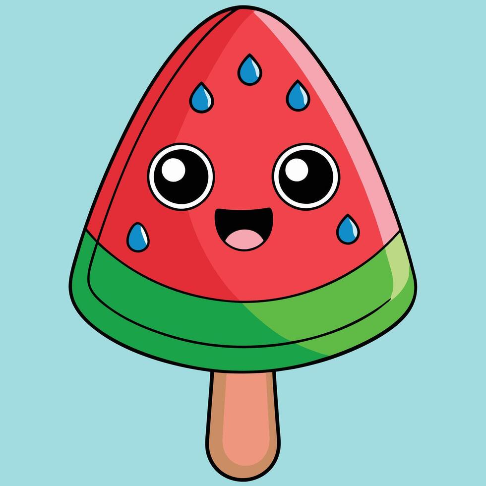 Watermelon ice cream illustration design vector