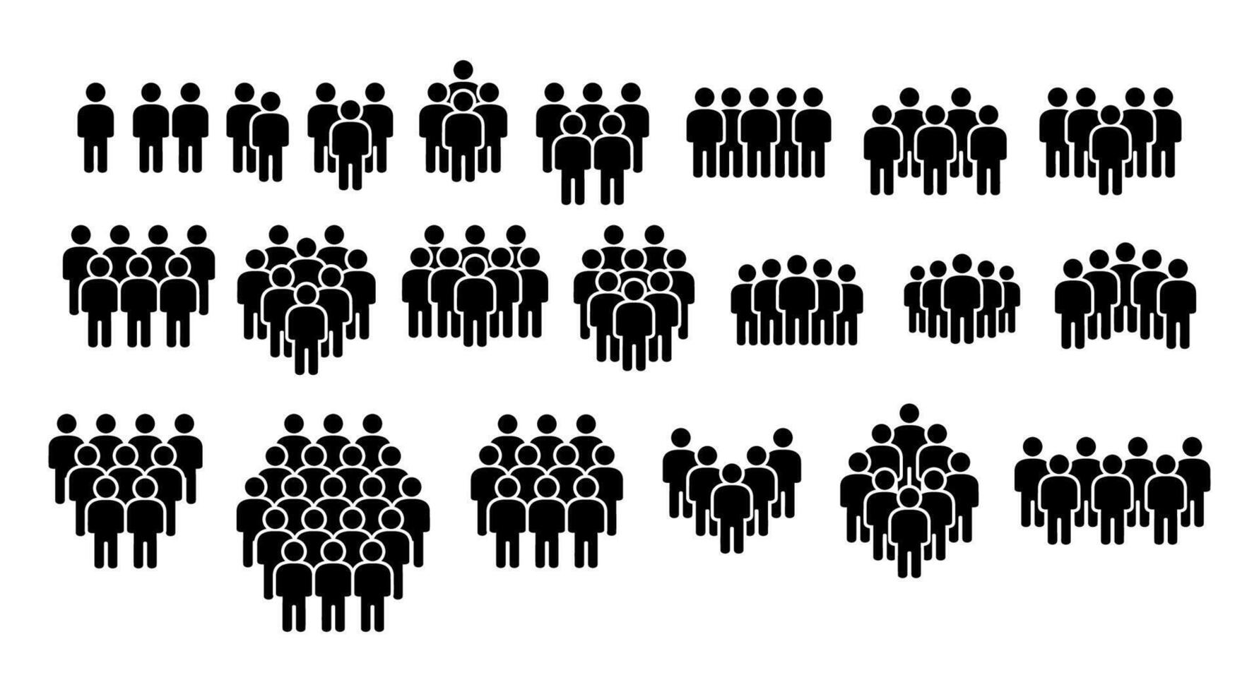 silhouette pictogram people population set vector