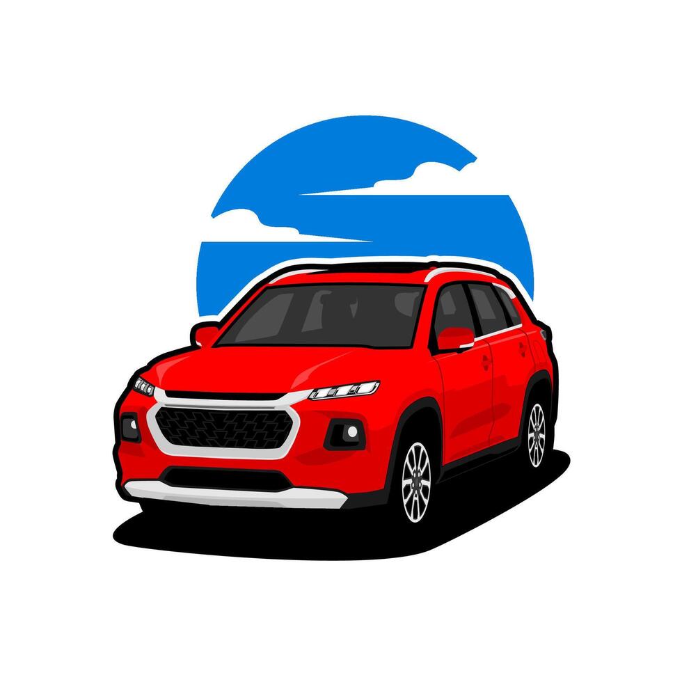 realistic suv car illustration vector