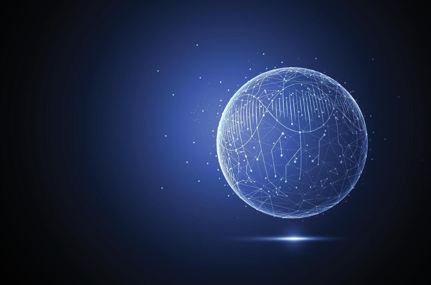 Abstract science circle template background. Technology structure molecule lines and dots connection. Wallpaper or banner vector