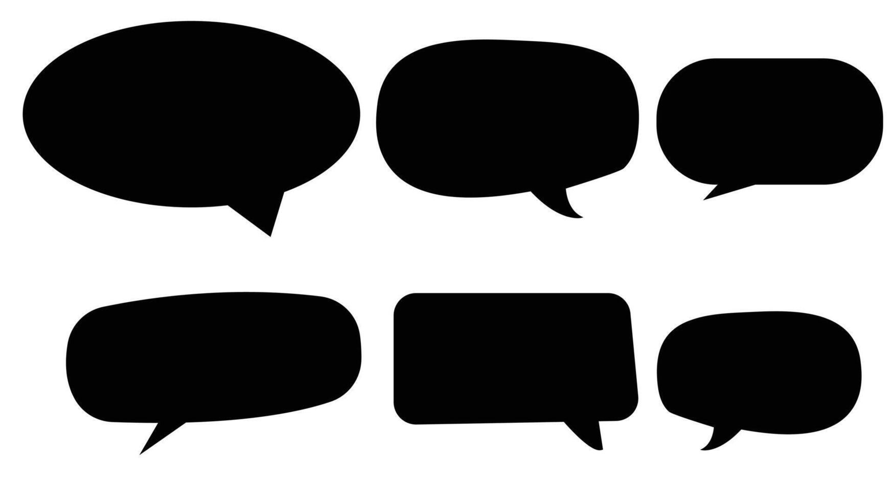 Black speech bubble collection on white background vector