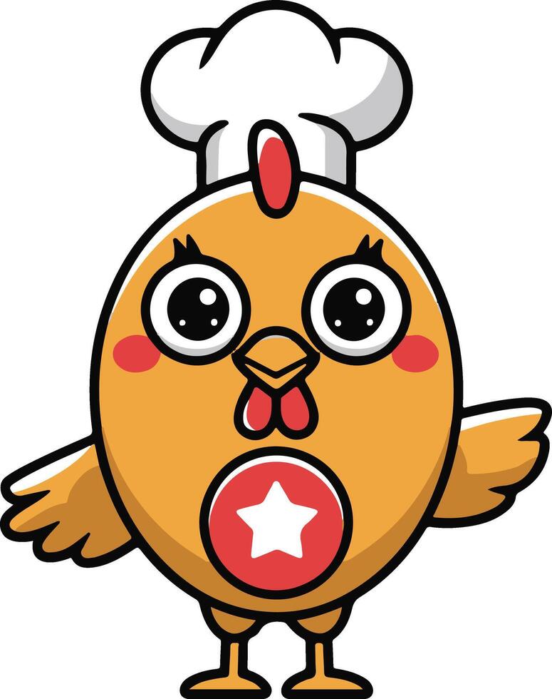 A cartoon chicken wearing a chef hat vector