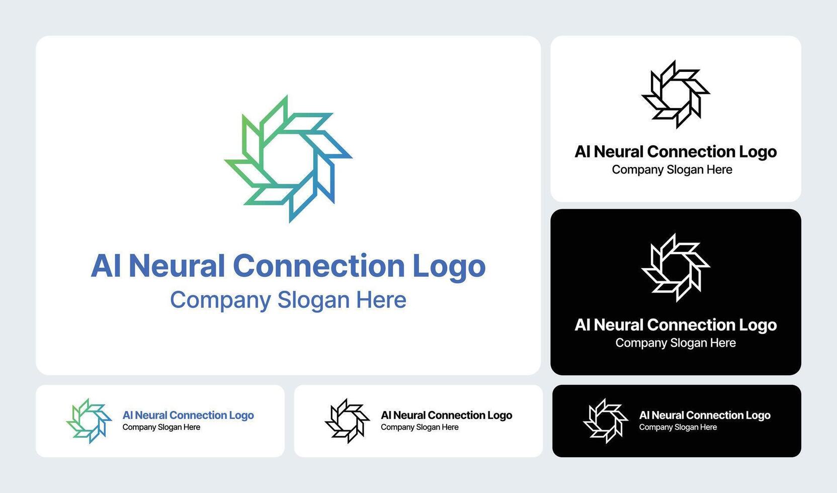 AI Neural Connection Logo- Integrating Artificial Intelligence with Neural Network Design vector