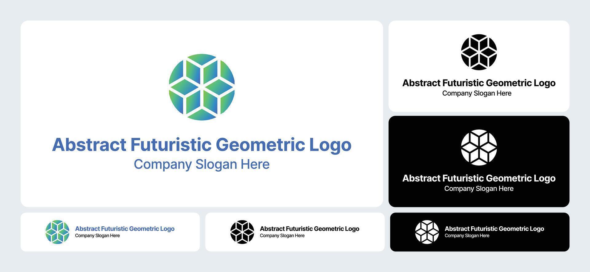 Abstract Futuristic Geometric Logo Innovative Modern Design vector