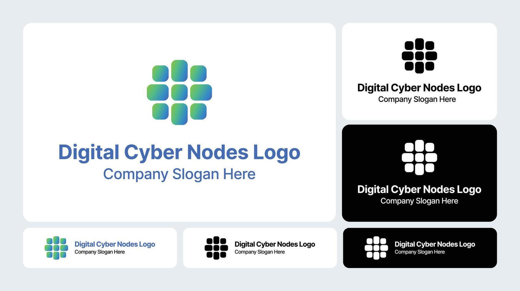 Digital Cyber Nodes Logo High Tech Network Design vector