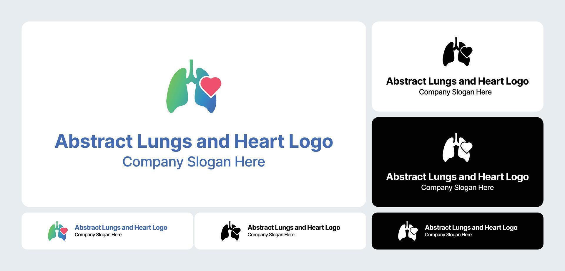 Abstract Lungs and Heart Logo Medical and Healthcare Branding vector