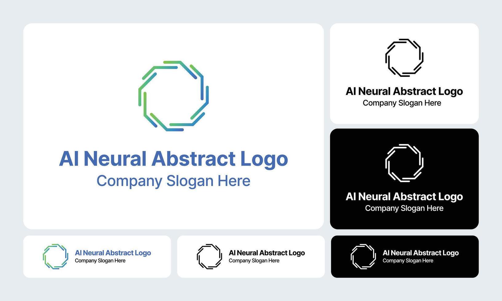 AI Neural Abstract Logo- Integrating Artificial Intelligence with Modern Design vector