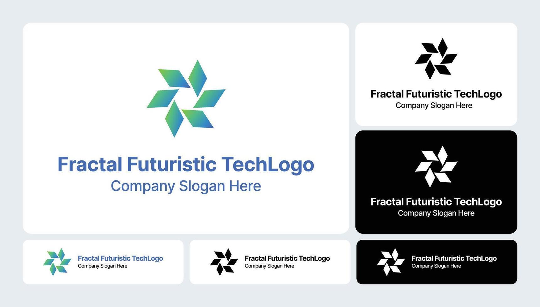 Fractal Futuristic Tech Logo- Cutting Edge Design with Complex Geometric Patterns vector