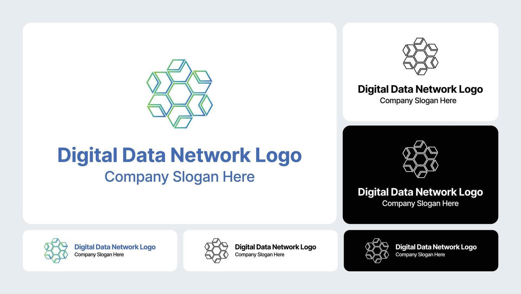 Digital Data Network Logo Design Modern and Connected vector