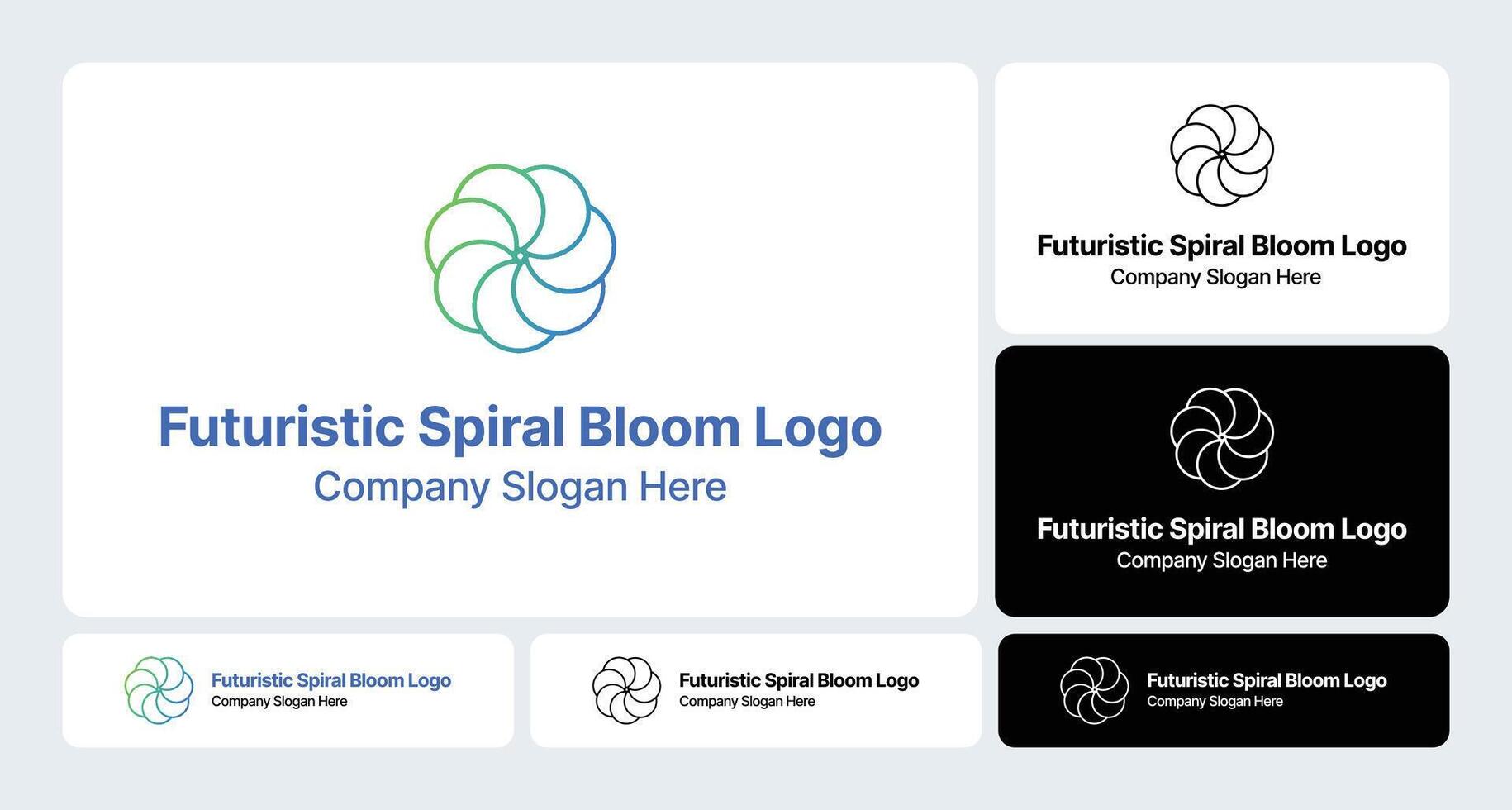 Futuristic Spiral Bloom Logo vector
