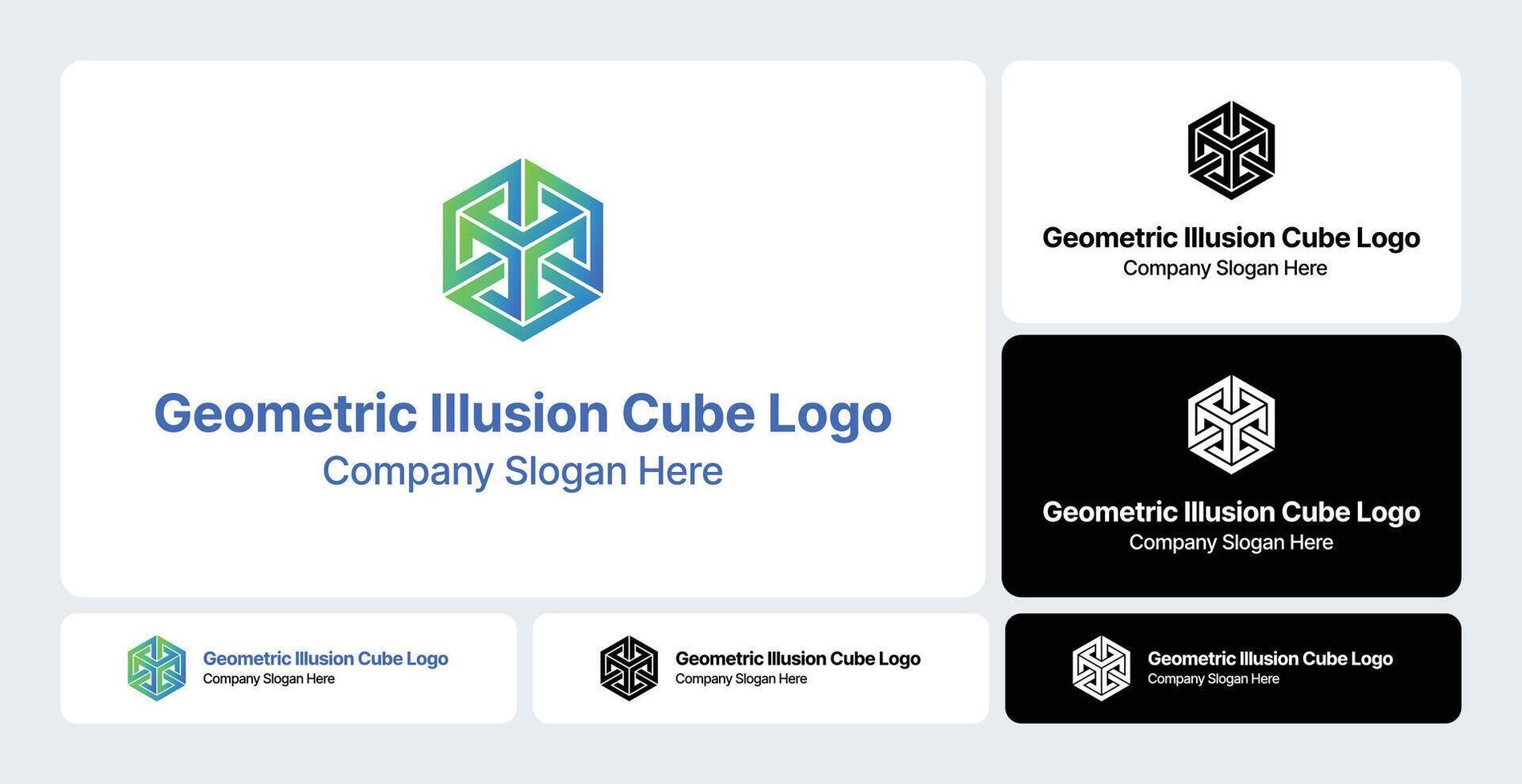 Geometric Illusion Cube Logo vector