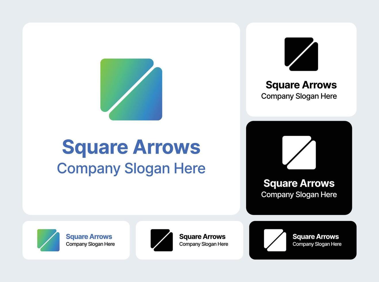 Square Arrows Logo - Geometric Directional Design vector
