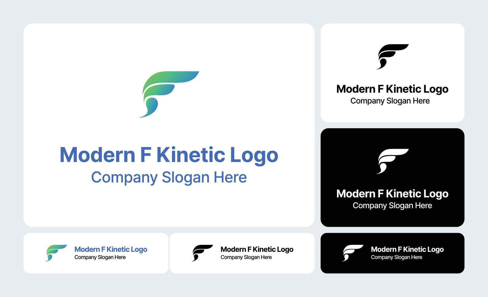 Modern F Kinetic Logo - Dynamic Motion Branding vector
