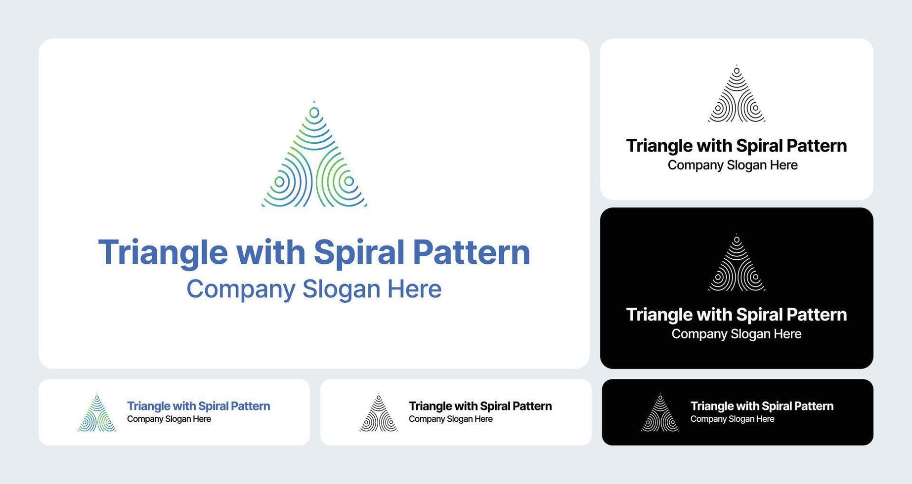 Triangle with Spiral Pattern Logo - Geometric Spiral Triangle Design vector