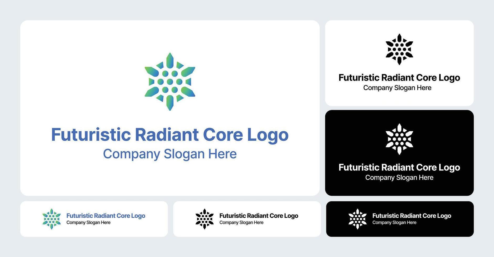 Futuristic Radiant Core Logo- Illuminated Central Element with a Modern Twist vector