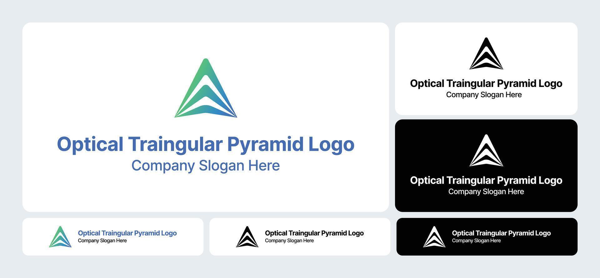 Optical Triangular Pyramid Logo - Mesmerizing Geometric Branding vector