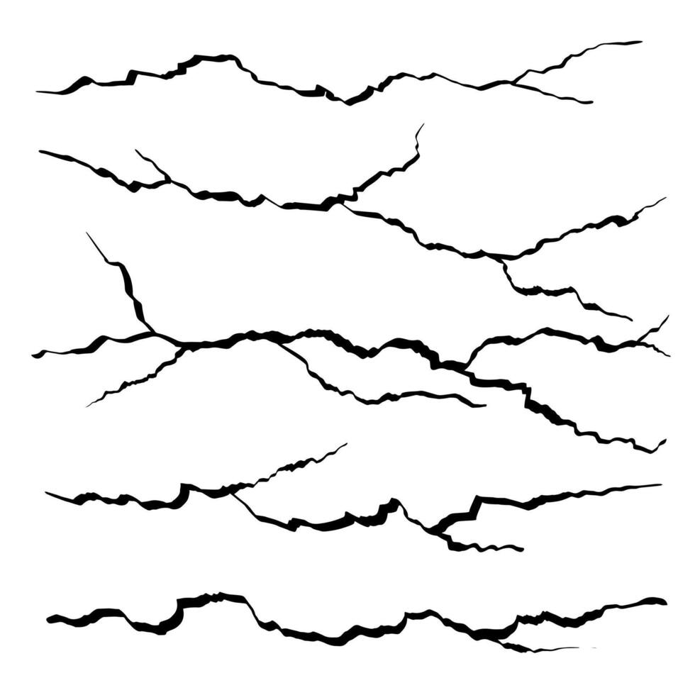 Doodle sketch style of Hand drawn cracks cartoon illustration. vector