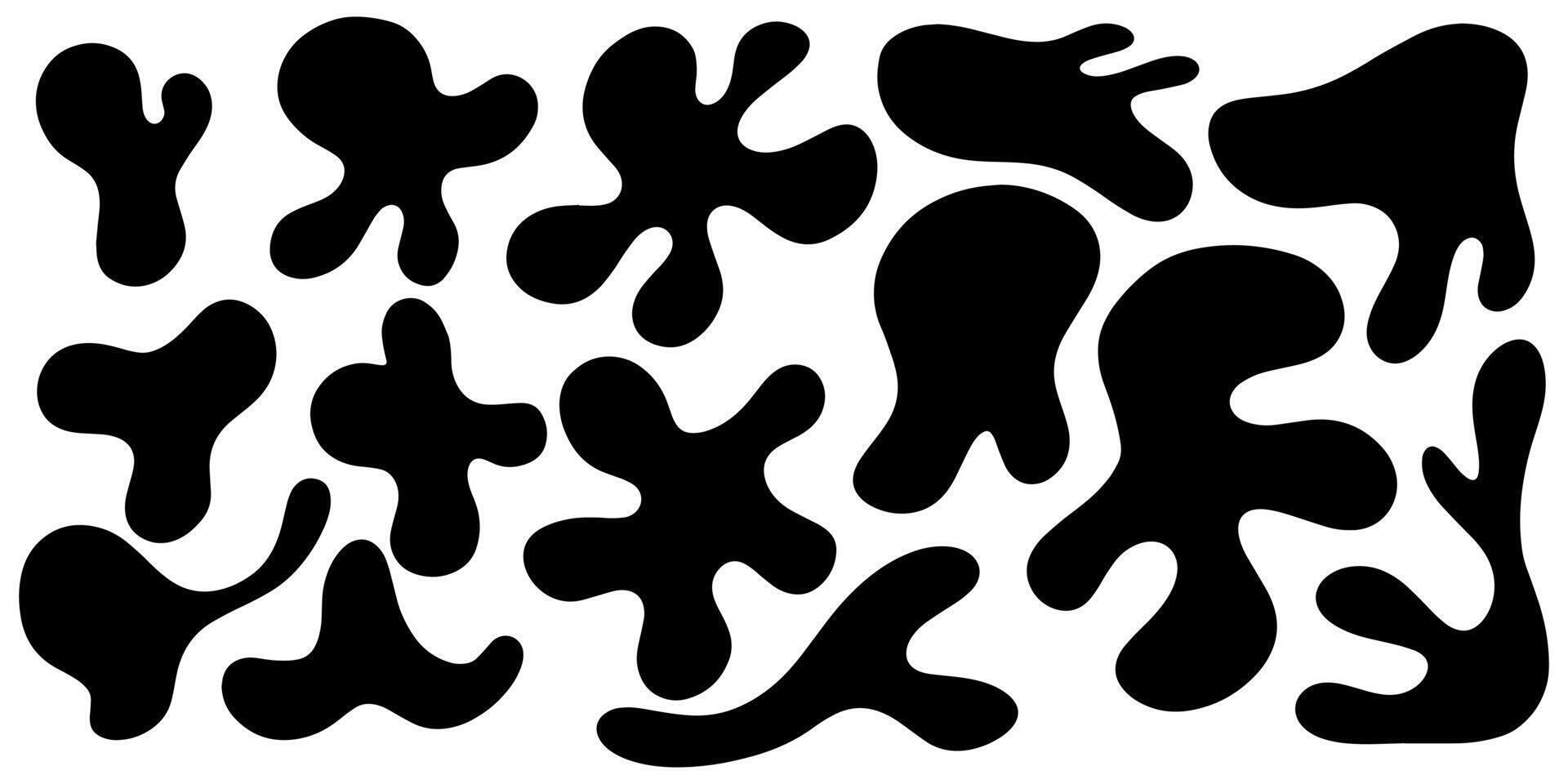 Organic blob, blot. Random blob organic geometric round pattern isolated on white background. Random blotch, inkblot . vector