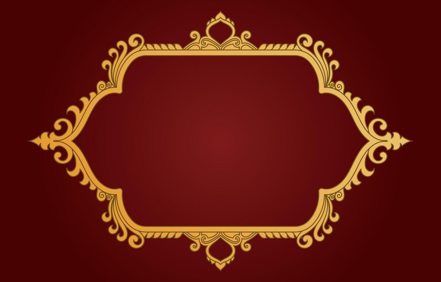 Luxury Vintage Message Box, Classic Thai Pattern Frame vector