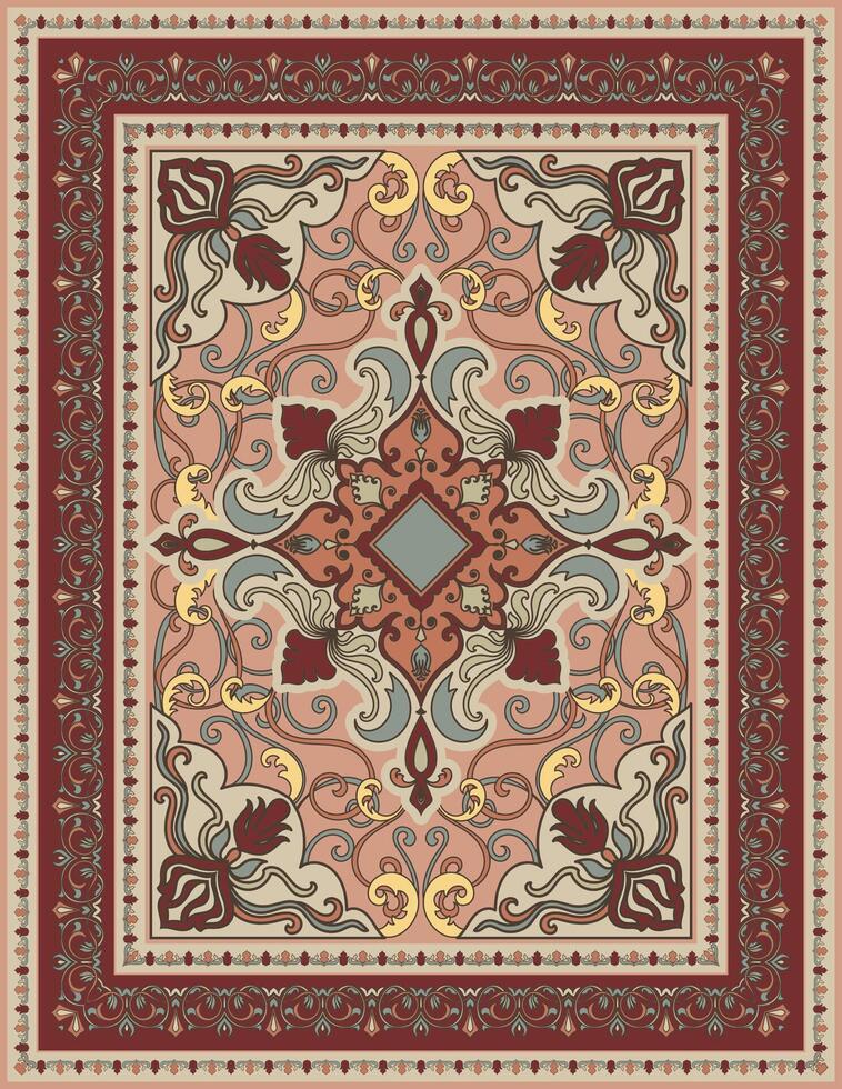 Persian Carpet Design Carpet for Room Decoration vector