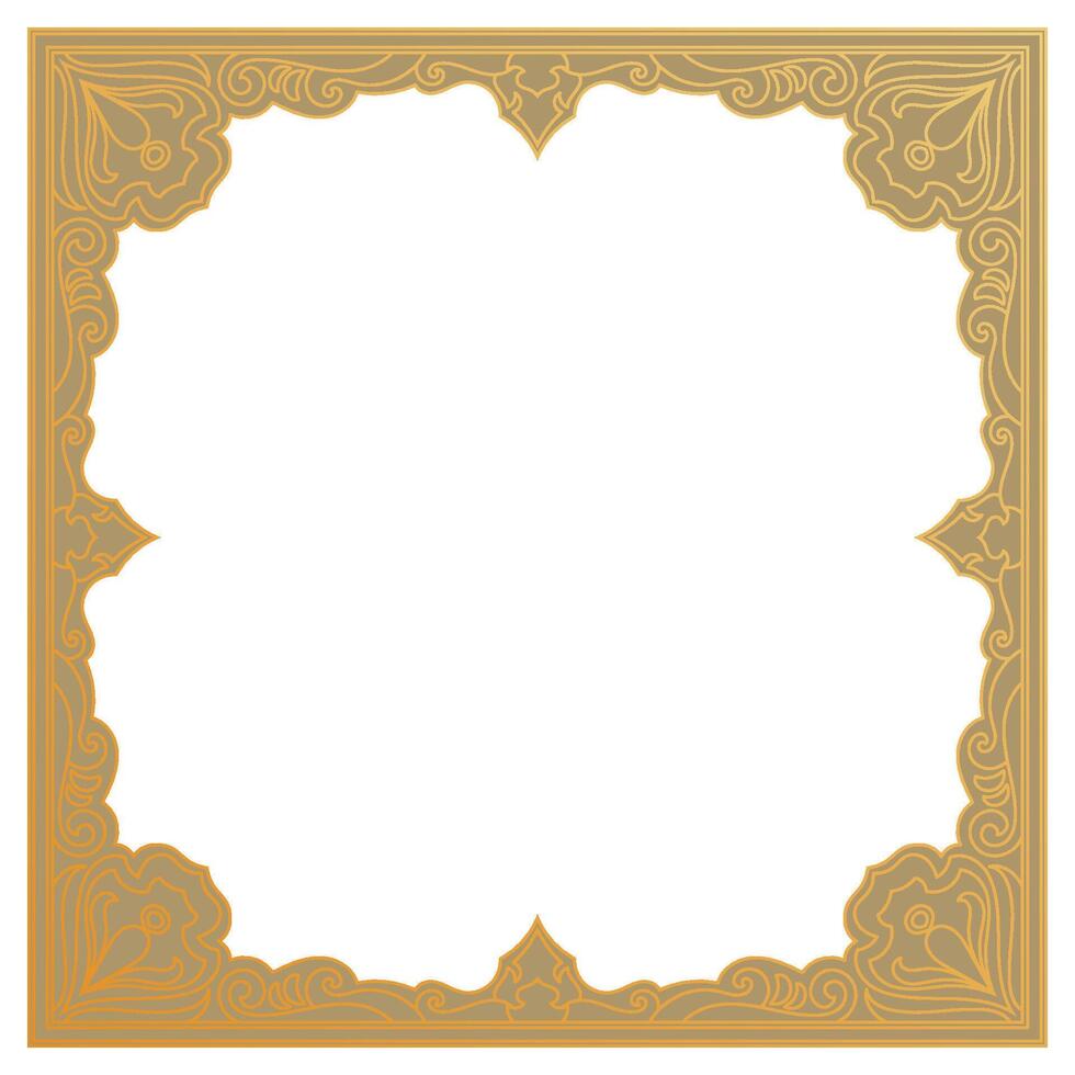 Ornate Golden Square Frame, Decorative Text Box vector