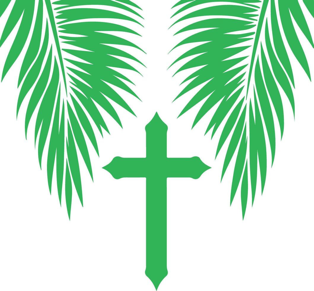 palm tree and cross vector