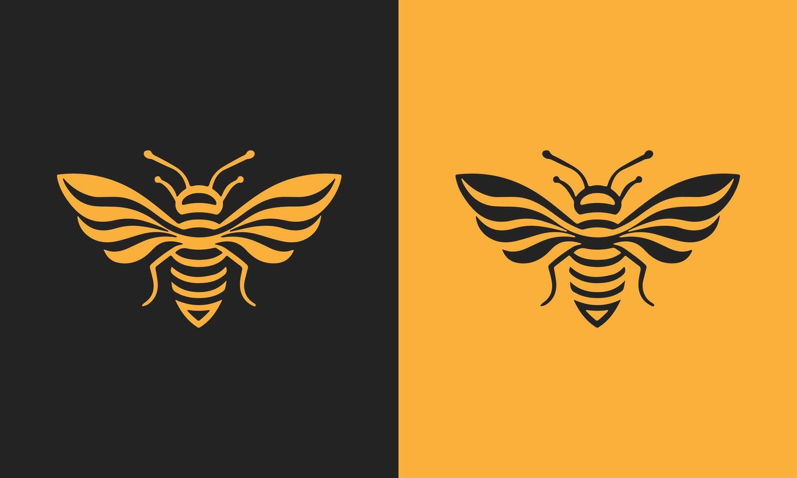 Bee illustration with floral design on background vector
