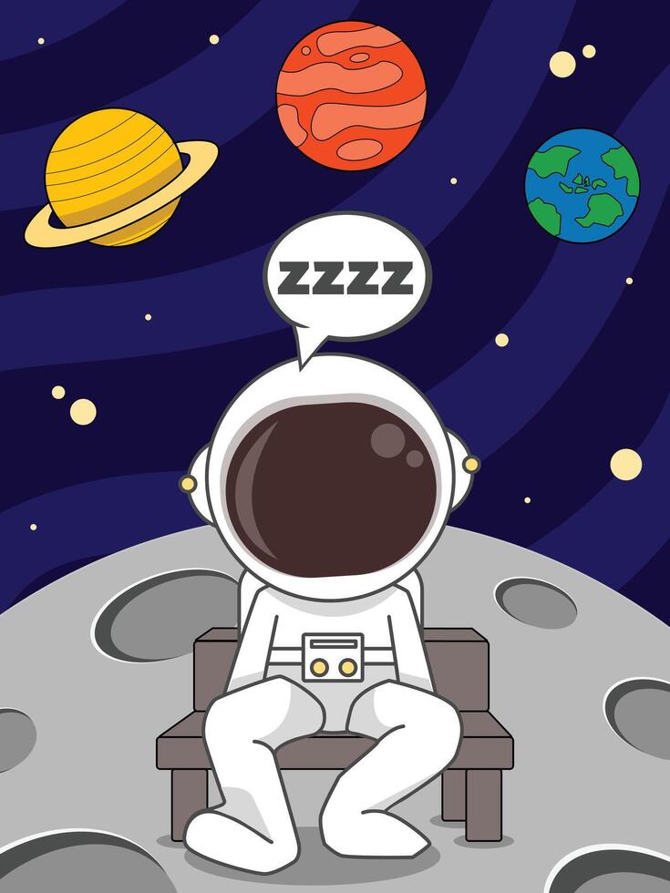 chibi Astronout sleep vector
