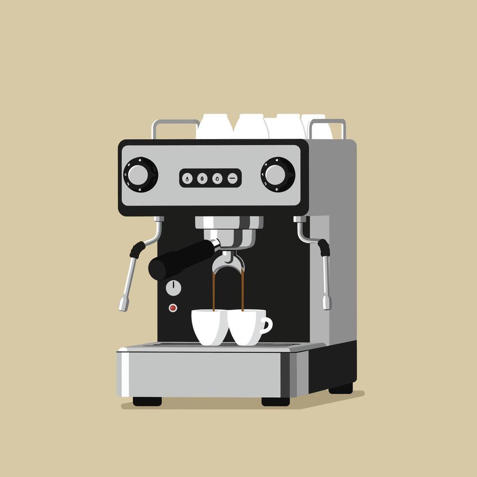 Coffee Maker with Double Spout - Flat Design Graphic vector