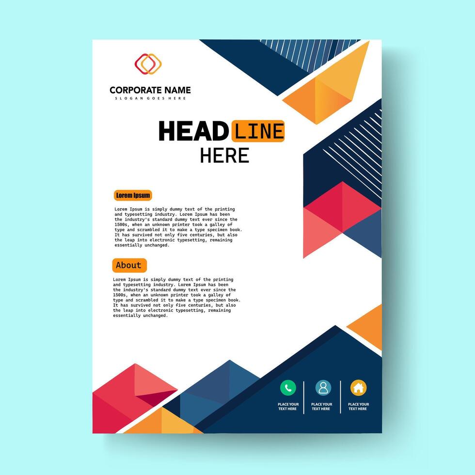 A business brochure template with geometric shapes vector