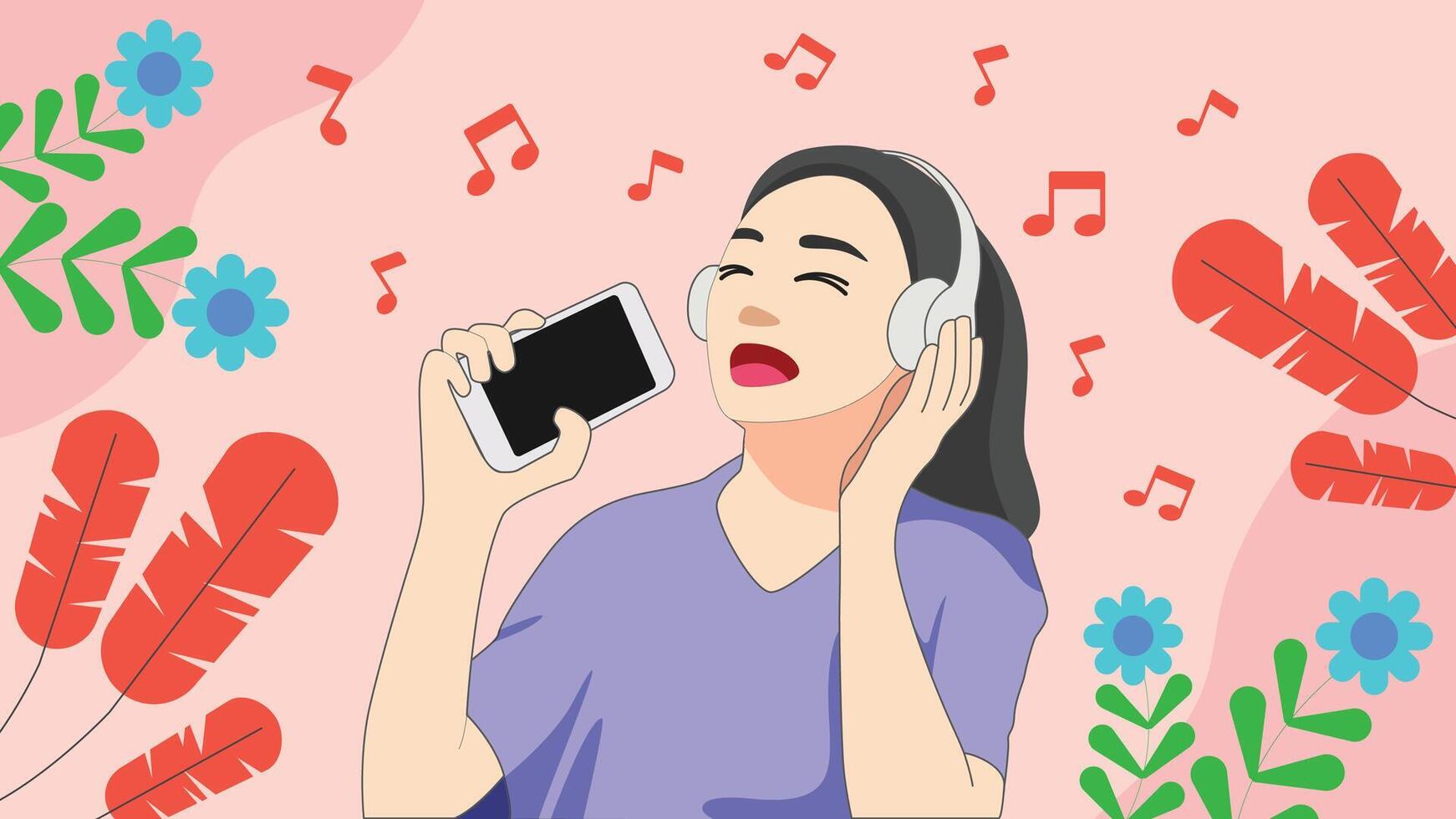 Happy Listening Music vector