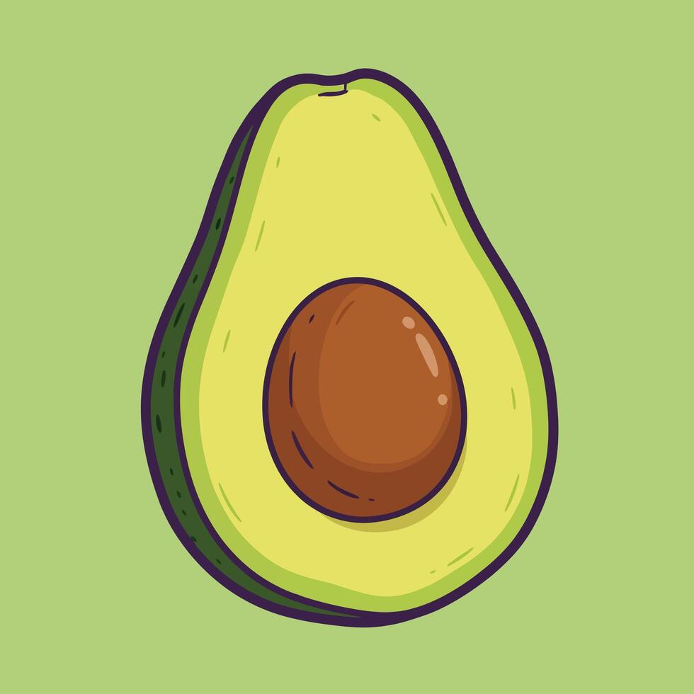 Single Avocado Half - Art vector