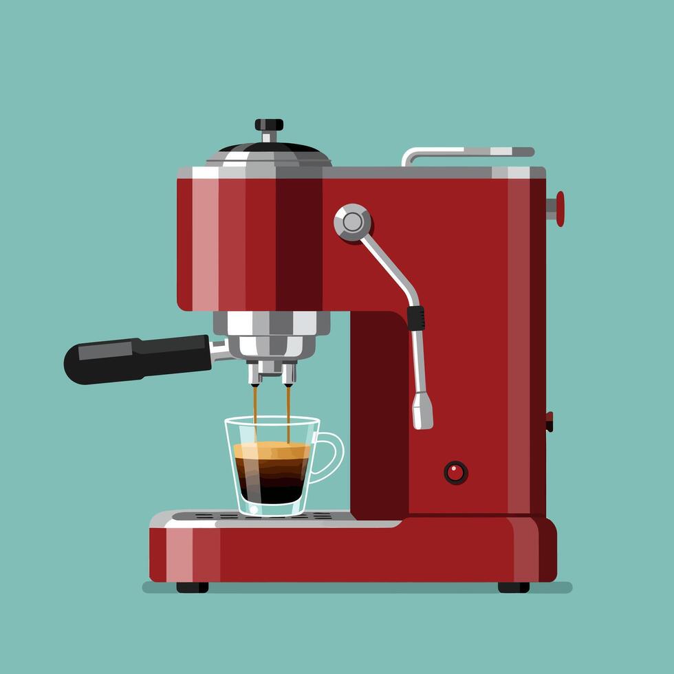 Espresso Brewing Illustration - Flat Style vector