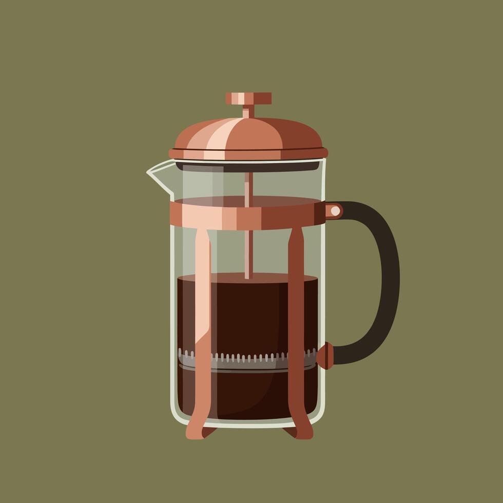 Coffee Press Illustration - Flat Style vector