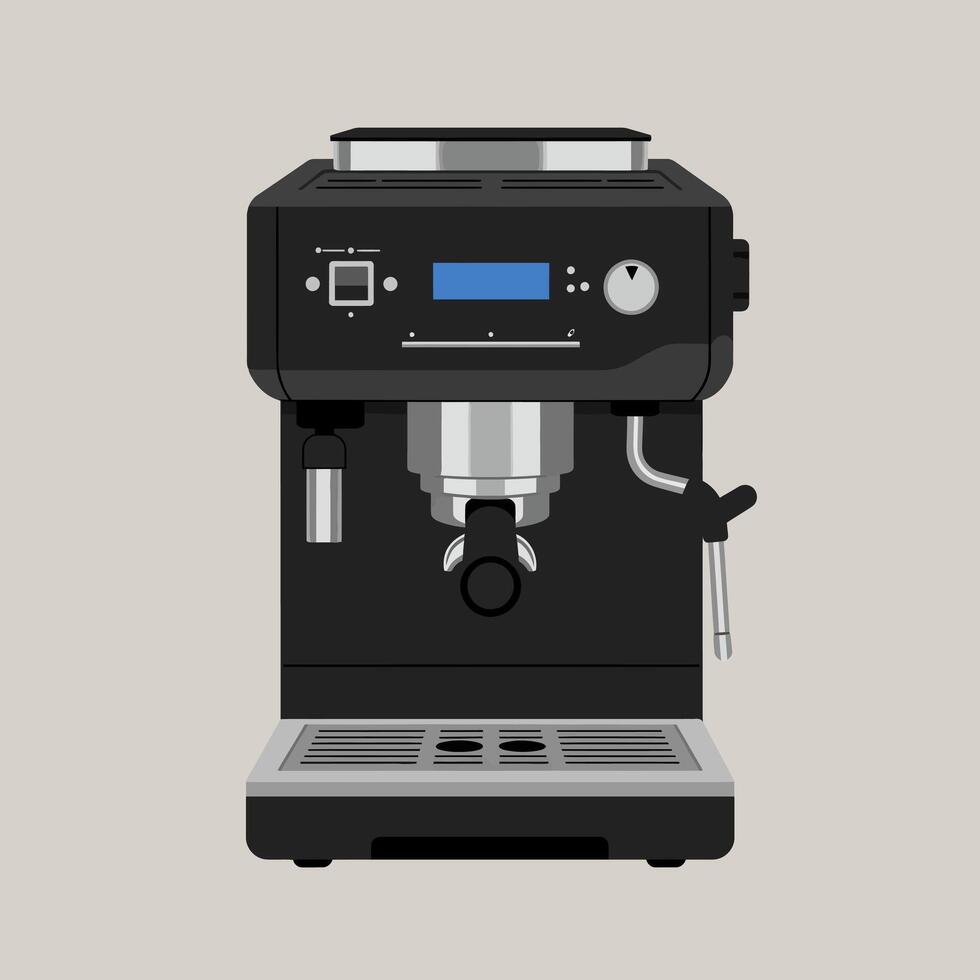 an espresso machine is shown on a gray background vector