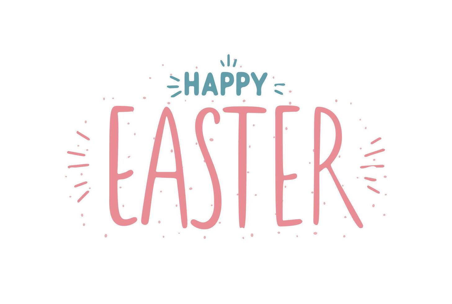 Happy Easter hand-drawn typography design vector