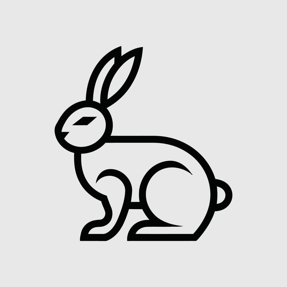 Minimal rabbit, Line art of rabbit, logo, unique, modern vector