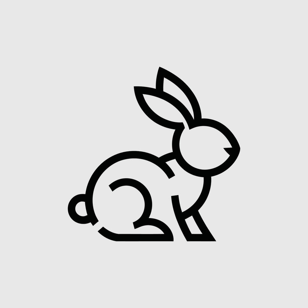 Minimal rabbit, Line art of rabbit, logo, creative vector