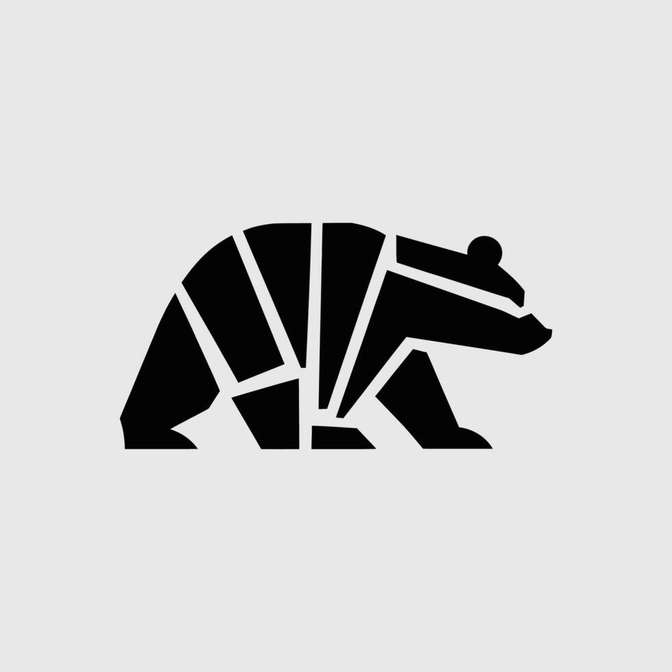 Minimal Bear, Modern bear, unique, logo vector