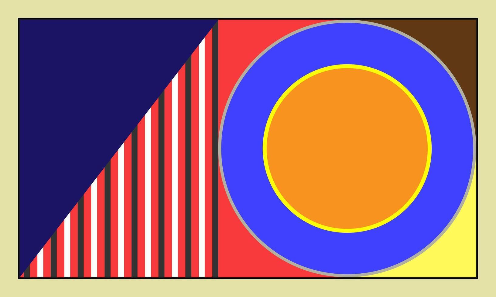 abstract Bauhaus style Mid century modern graphic. 70s retro funky graphic. Abstract shapes. Design elements for social media, blog post, banner, card vector
