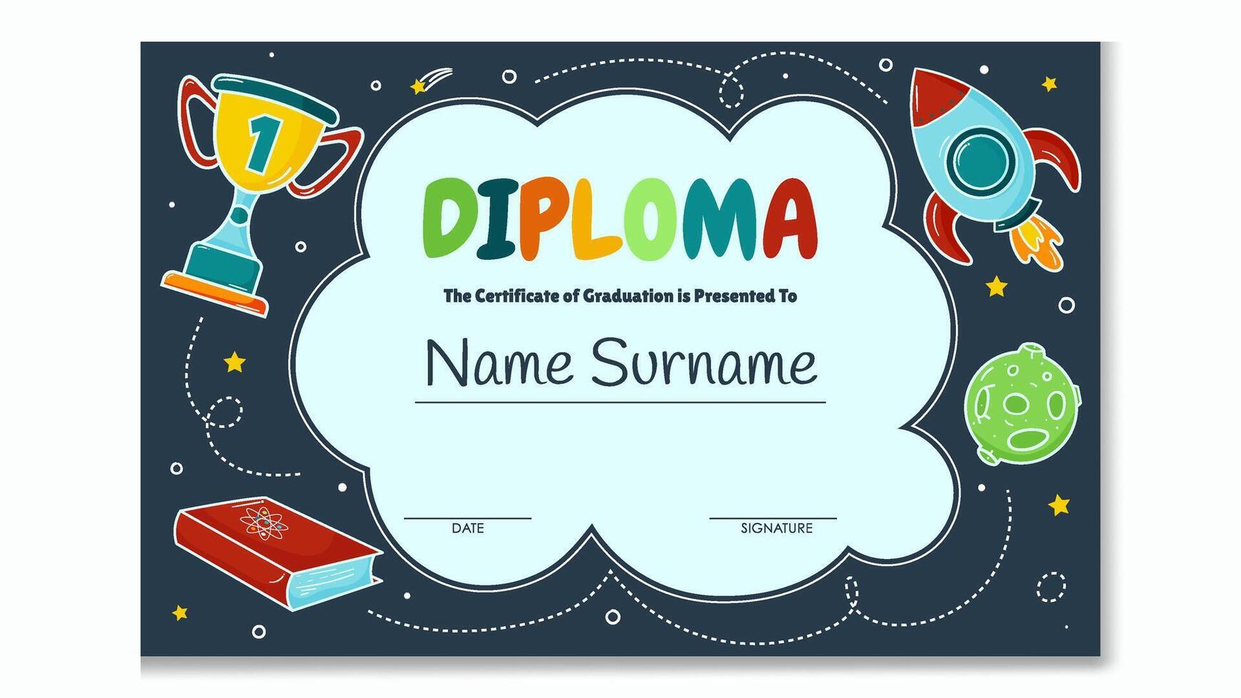 Kindergarten Certificate Template vector